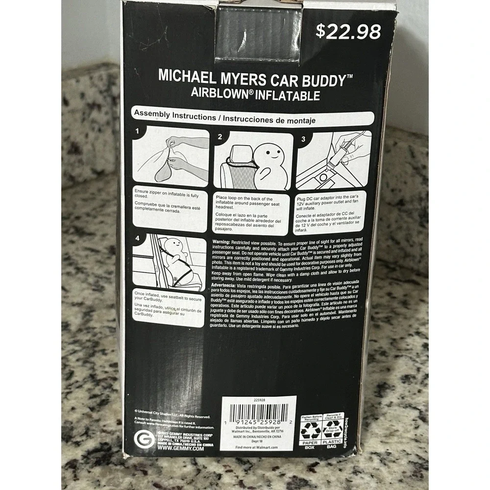 Halloween, Michael Myers Car Buddy Air Blown Inflatable Light Up, 3 Foot, NIB - Picture 4 of 11